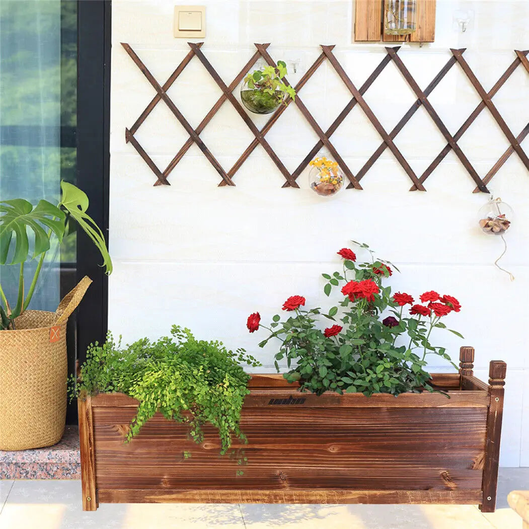 Wood Planter Box Outdoor  Garden Planter Bed for Vegetables