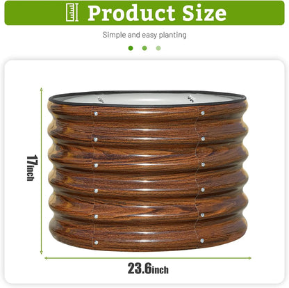 2-Pack Round Galvanized Raised Garden Bed, 24x24x17 Inch