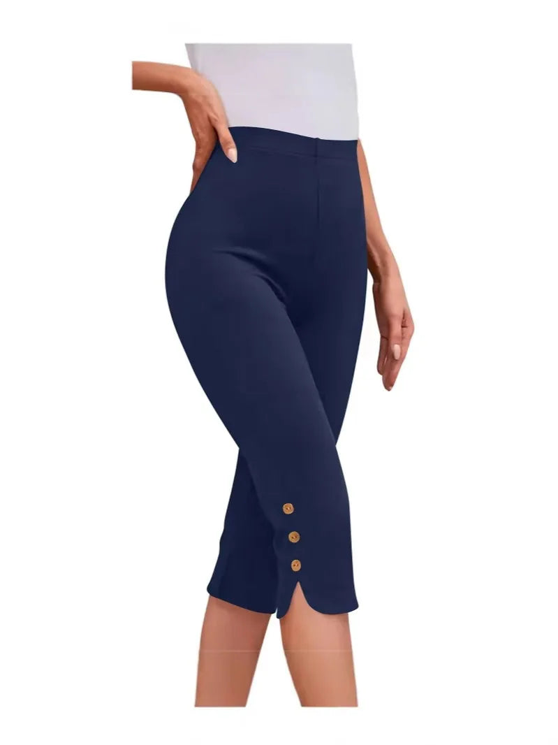 High-Waisted-Foot Pants Women's Mid-Calf Trousers