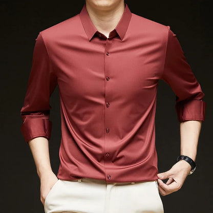 Men's Ultra-Stretch Slim-fit Shirt Business Long-Sleeve Shirt