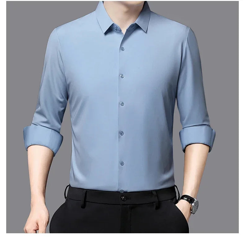 Men's Ultra-Stretch Slim-fit Shirt Business Long-Sleeve Shirt