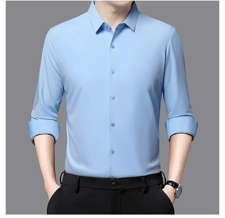 Men's Ultra-Stretch Slim-fit Shirt Business Long-Sleeve Shirt