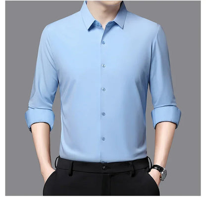 Men's Ultra-Stretch Slim-fit Shirt Business Long-Sleeve Shirt