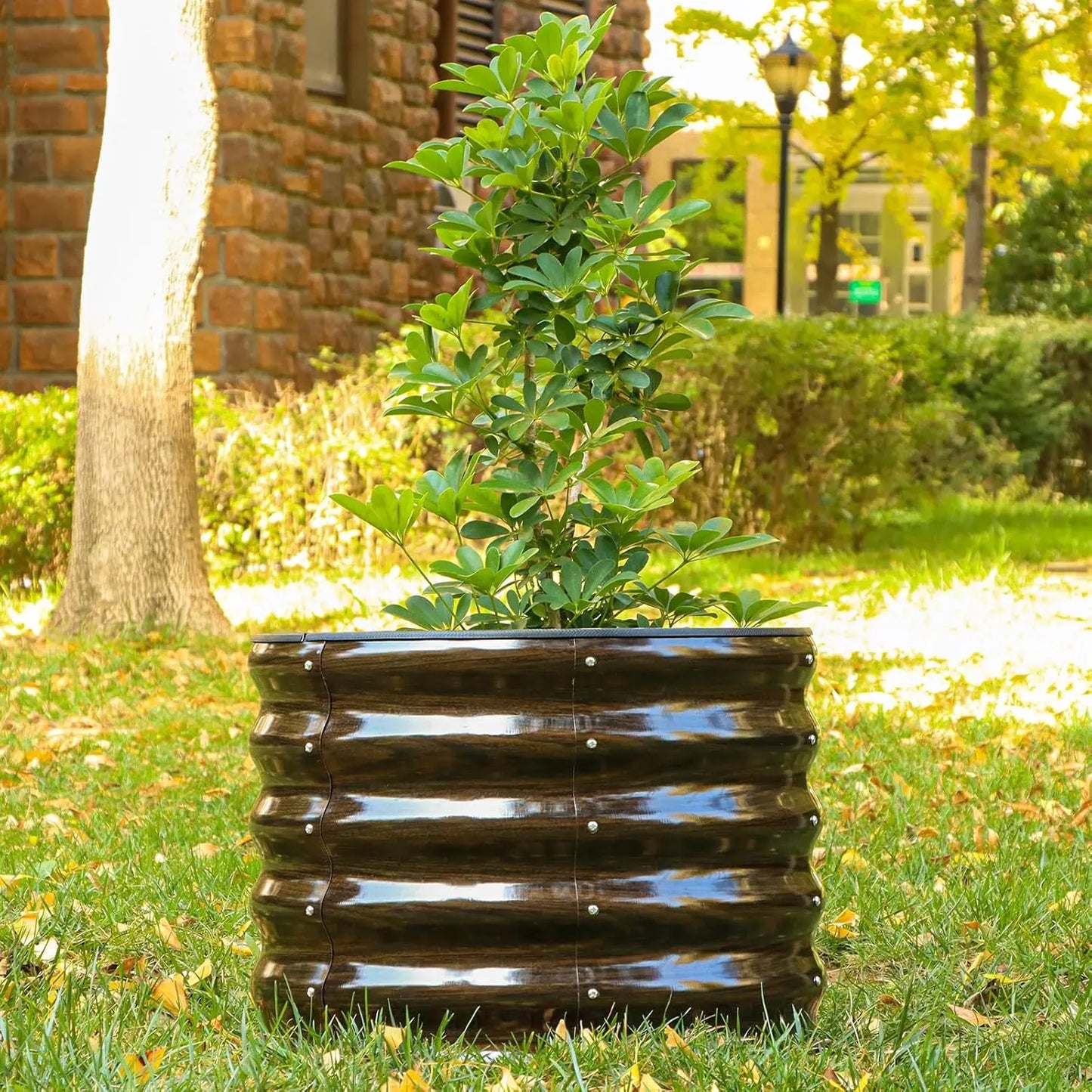 2-Pack Round Galvanized Raised Garden Bed, 24x24x17 Inch
