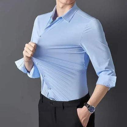 Men's Ultra-Stretch Slim-fit Shirt Business Long-Sleeve Shirt