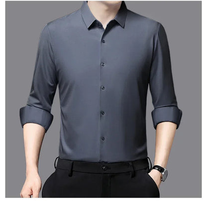 Men's Ultra-Stretch Slim-fit Shirt Business Long-Sleeve Shirt