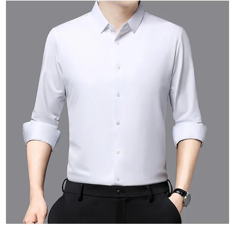 Men's Ultra-Stretch Slim-fit Shirt Business Long-Sleeve Shirt