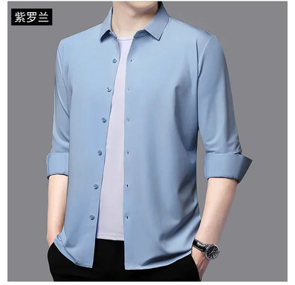 Men's Ultra-Stretch Slim-fit Shirt Business Long-Sleeve Shirt