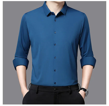 Men's Ultra-Stretch Slim-fit Shirt Business Long-Sleeve Shirt