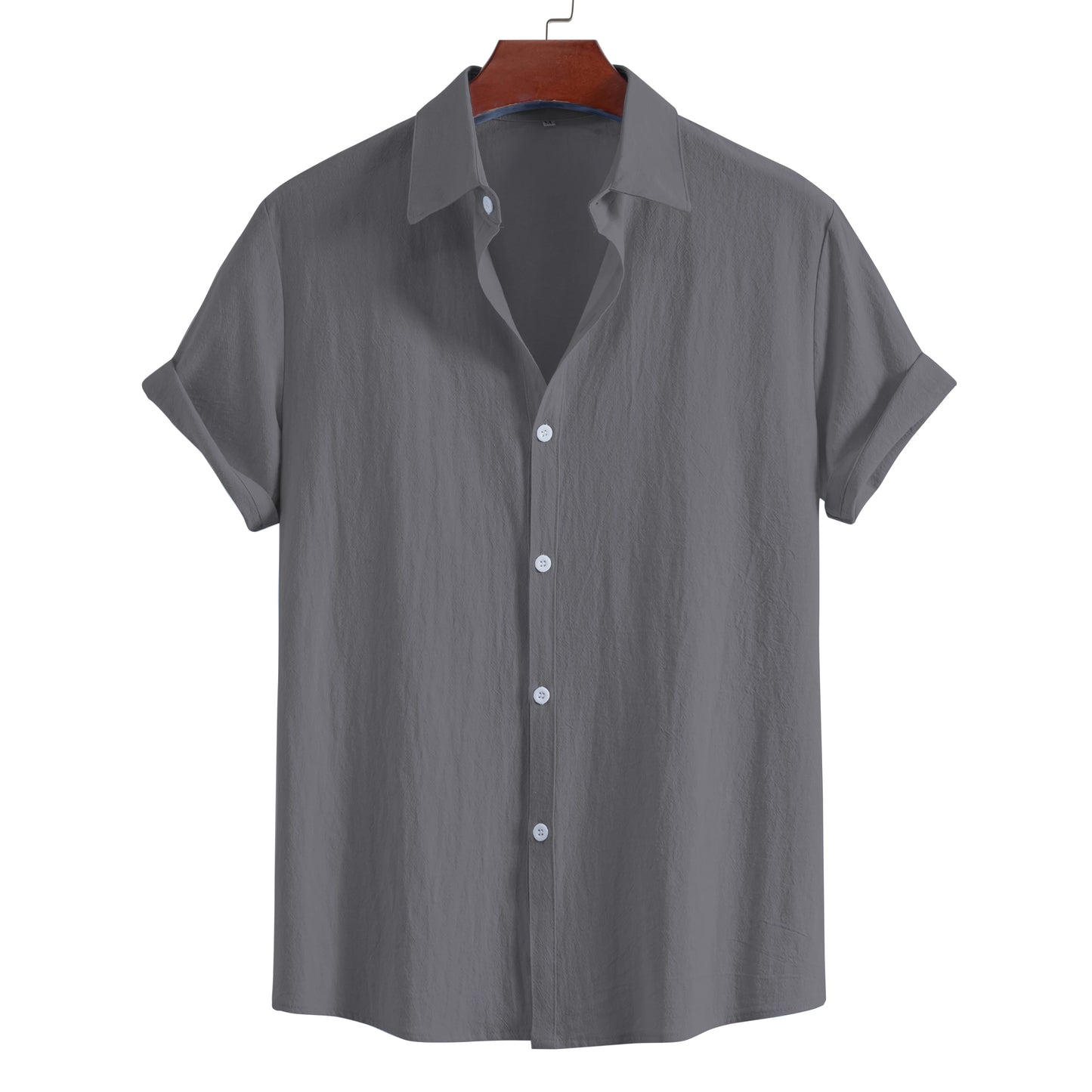 men's short-sleeved shirt summer fashion  pure cotton top versatile casual comfortable