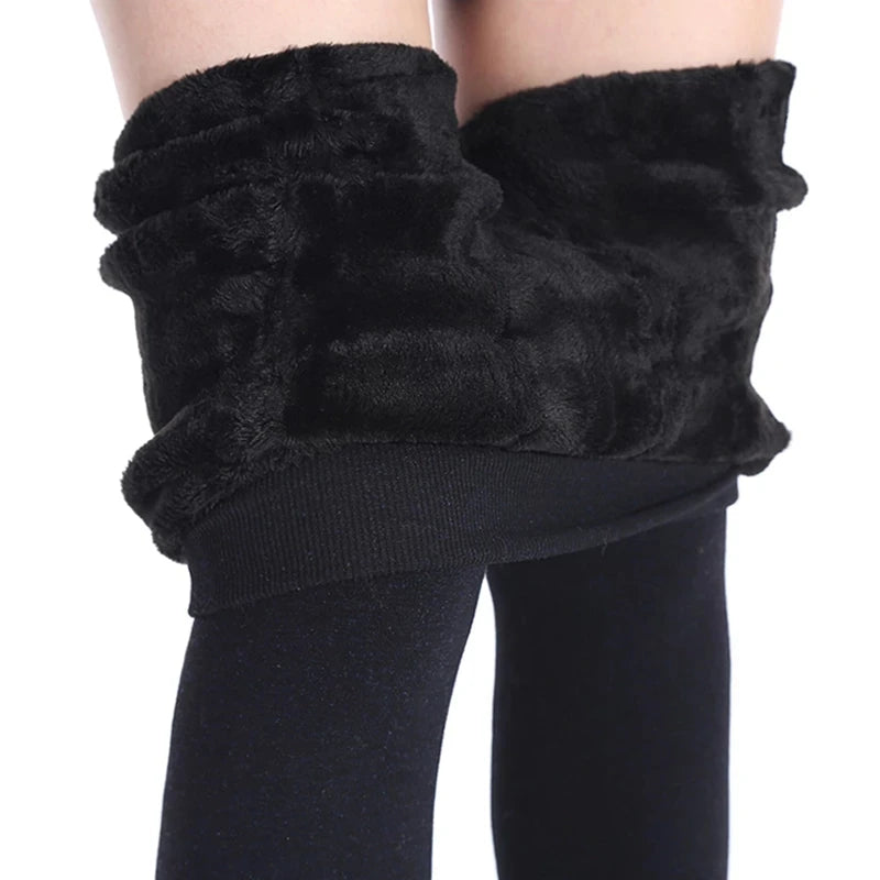 Winter Leggings For Women Warm Solid Color Velvet Leggins High Waist Leggings