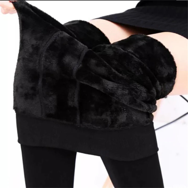Winter Leggings For Women Warm Solid Color Velvet Leggins High Waist Leggings