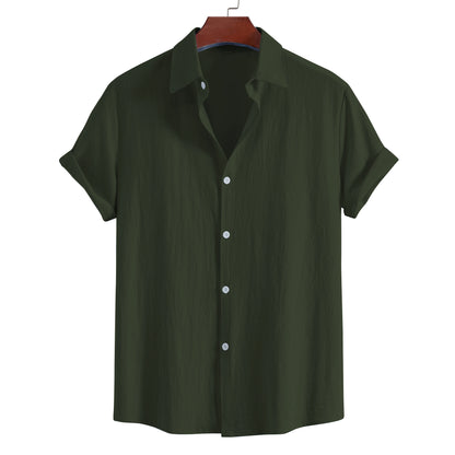 men's short-sleeved shirt summer fashion  pure cotton top versatile casual comfortable