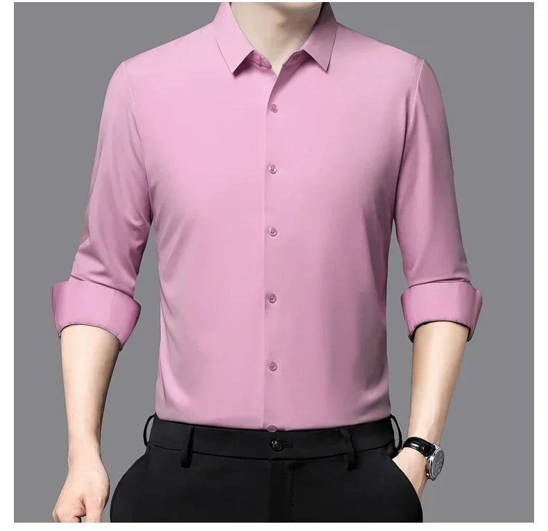 Men's Ultra-Stretch Slim-fit Shirt Business Long-Sleeve Shirt