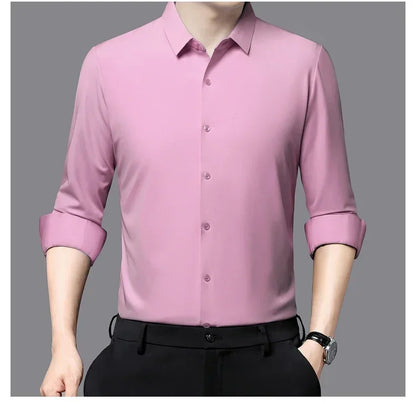 Men's Ultra-Stretch Slim-fit Shirt Business Long-Sleeve Shirt
