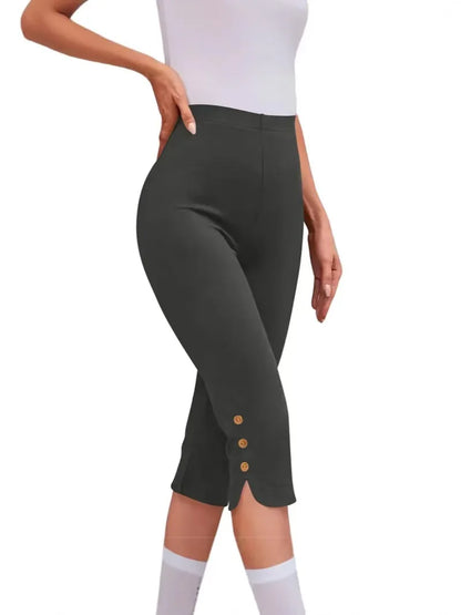High-Waisted-Foot Pants Women's Mid-Calf Trousers