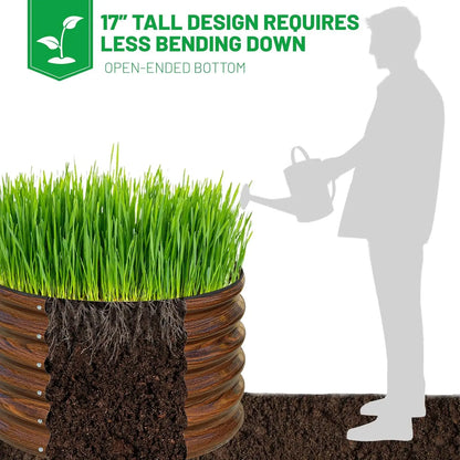2-Pack Round Galvanized Raised Garden Bed, 24x24x17 Inch