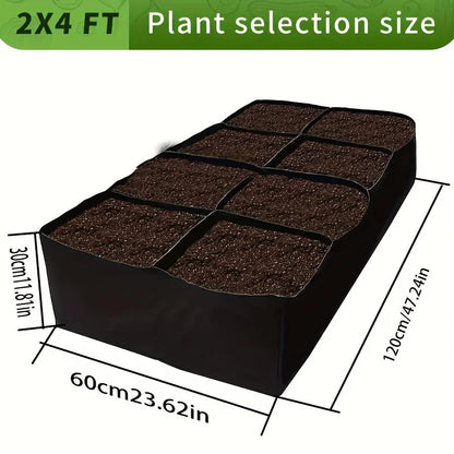 Garden Bed, 128 Gallon 8 Grids Plant Grow Bags, 3x6FT Breathable Planter