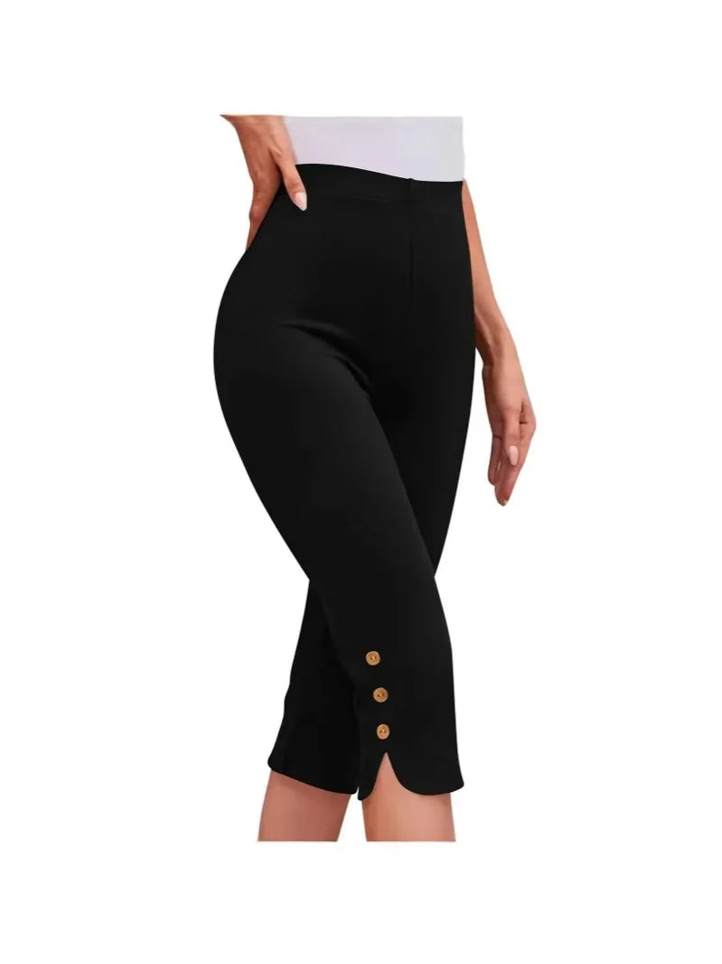 High-Waisted-Foot Pants Women's Mid-Calf Trousers