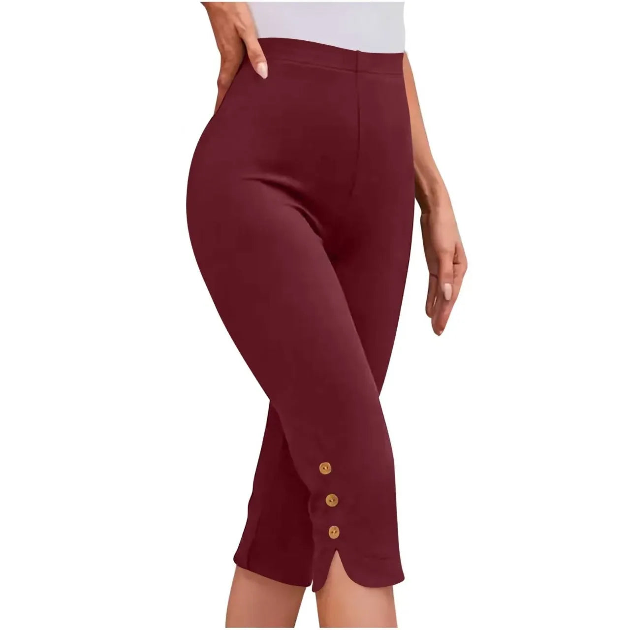 High-Waisted-Foot Pants Women's Mid-Calf Trousers