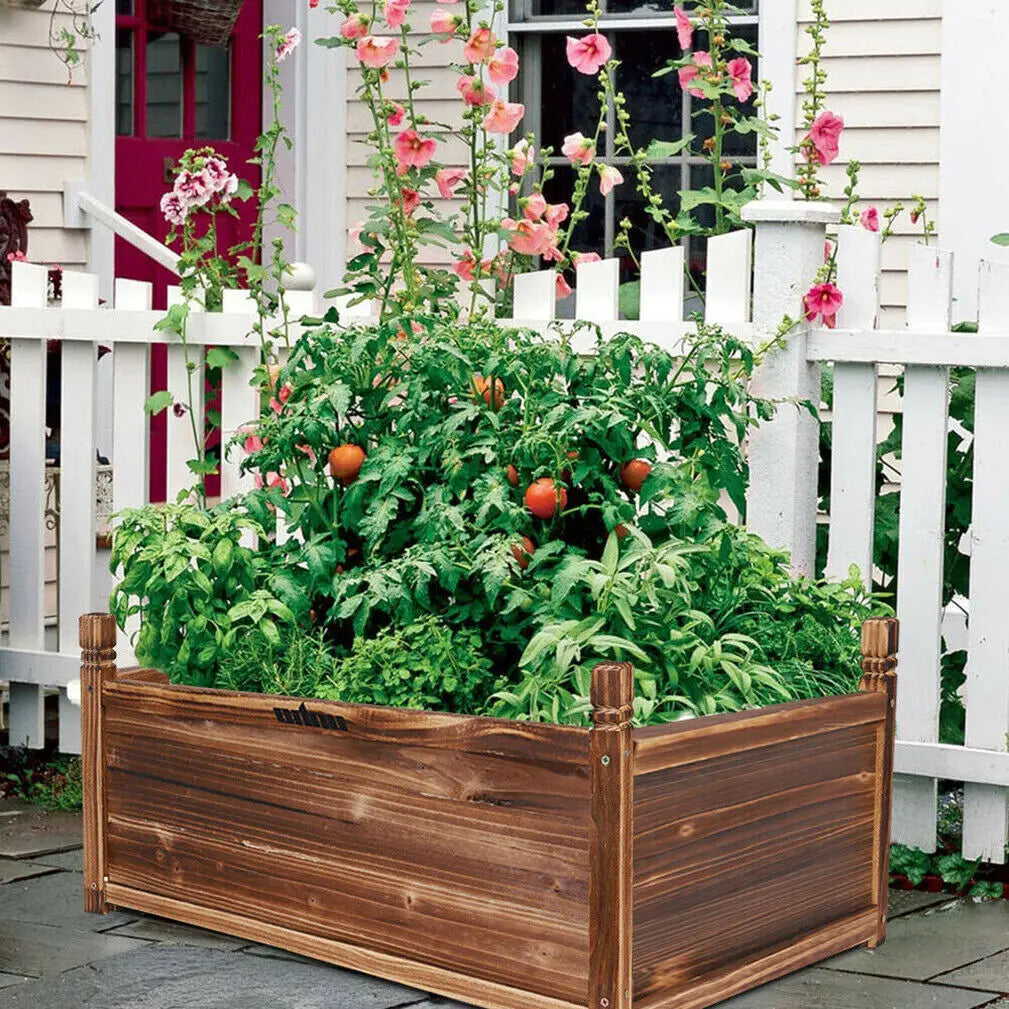 Wood Planter Box Outdoor  Garden Planter Bed for Vegetables