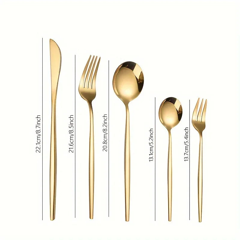 60pcs Stainless Steel - Cutlery Set, Dishwasher Safe