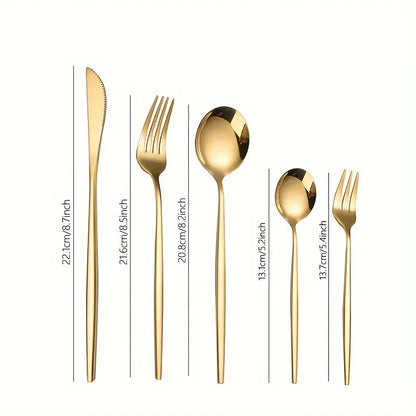 60pcs Stainless Steel - Cutlery Set, Dishwasher Safe