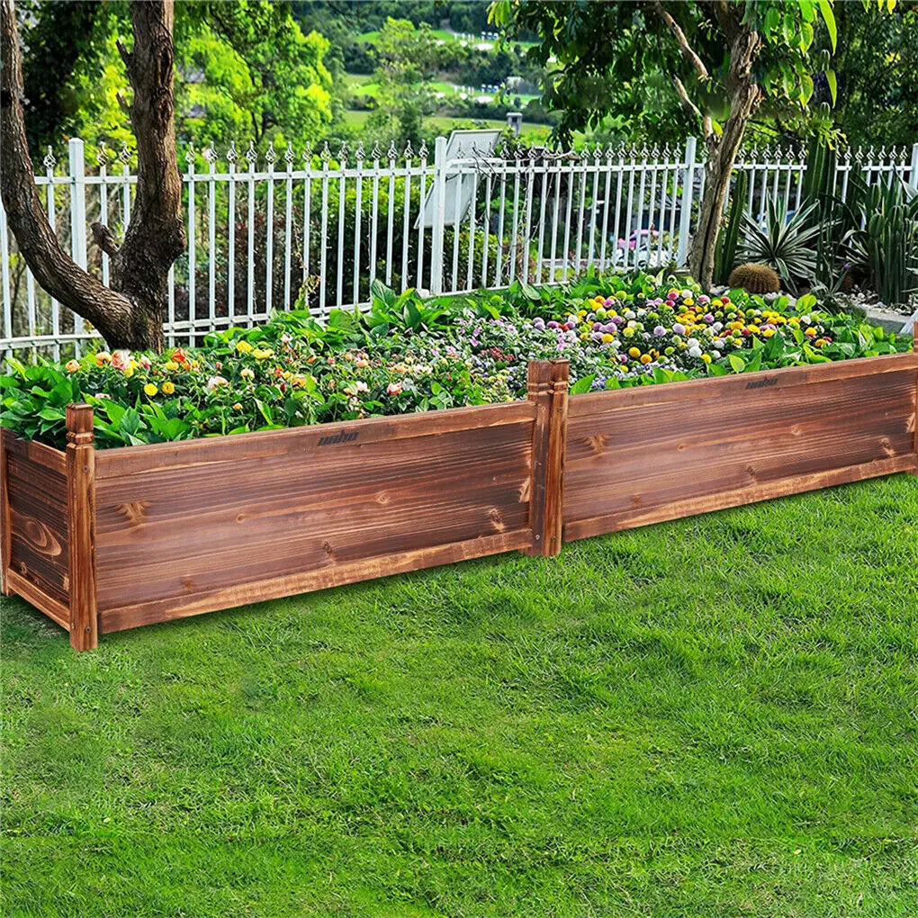 Wood Planter Box Outdoor  Garden Planter Bed for Vegetables
