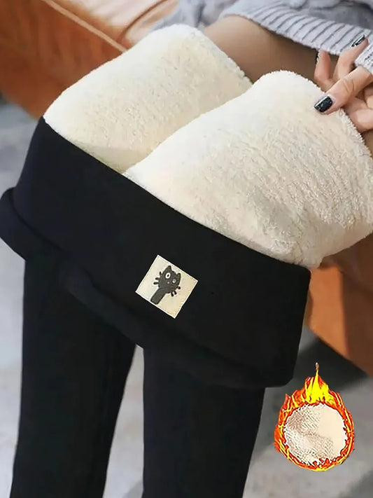 Winter Thicken Warm Leggings Joggers High Waist Fleece Elastic Tights