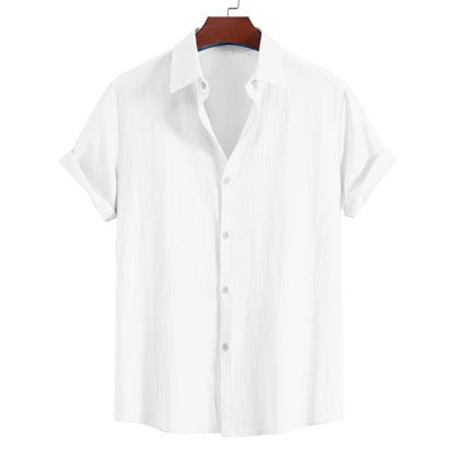 men's short-sleeved shirt summer fashion  pure cotton top versatile casual comfortable