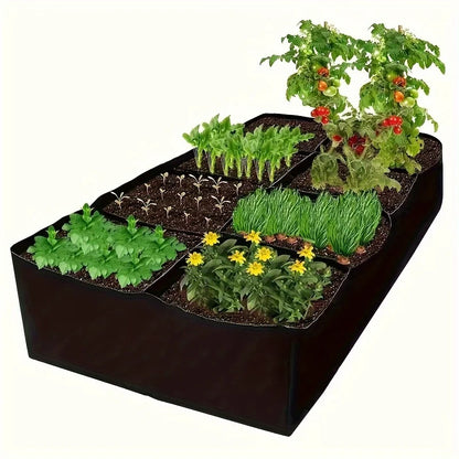 Garden Bed, 128 Gallon 8 Grids Plant Grow Bags, 3x6FT Breathable Planter