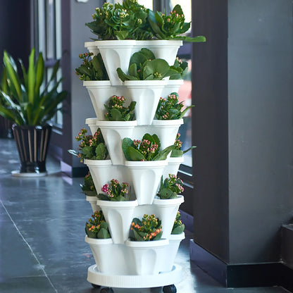 1 Tier Stackable Vertical Planter, Gardening Planting Pots for Indoor/Outdoor