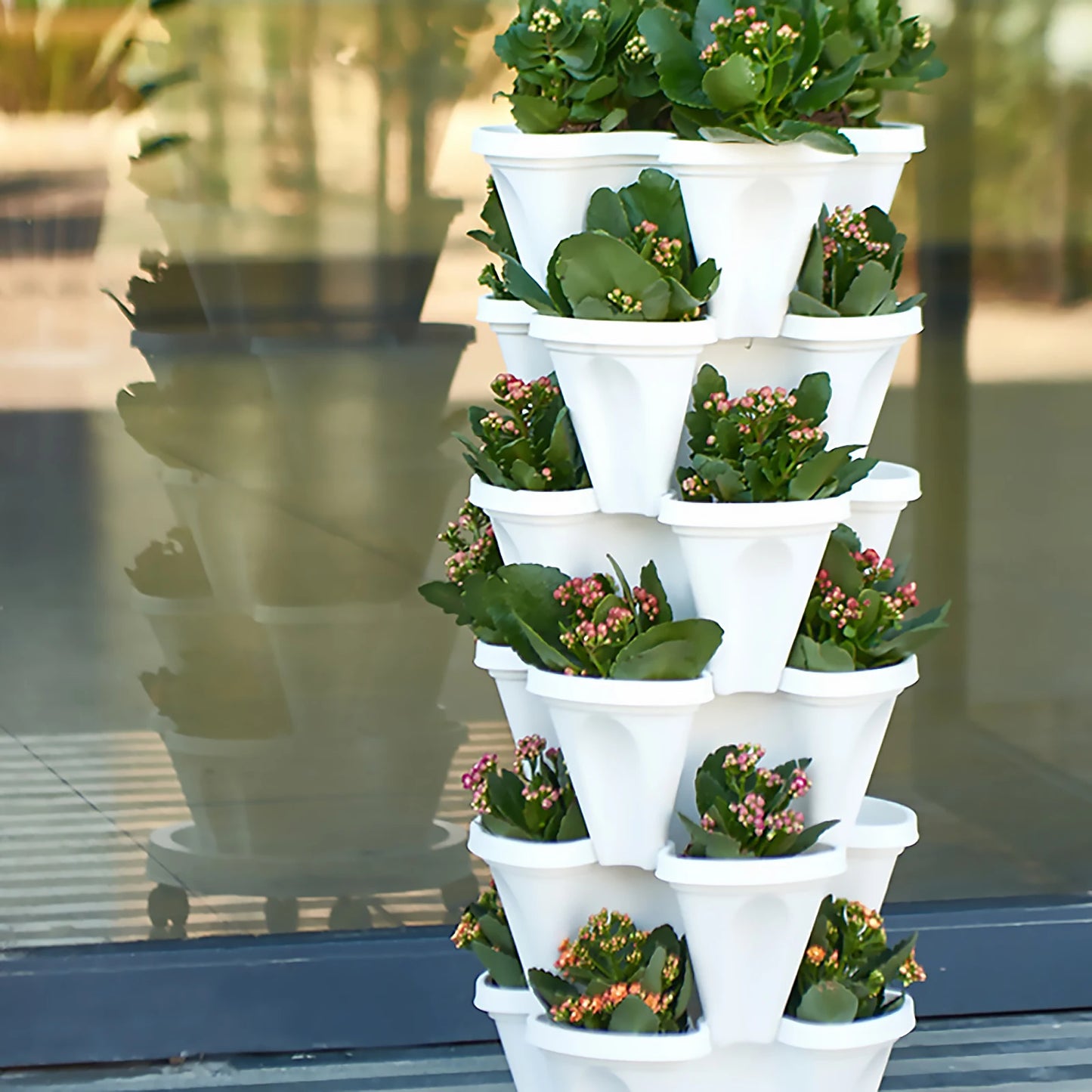 1 Tier Stackable Vertical Planter, Gardening Planting Pots for Indoor/Outdoor