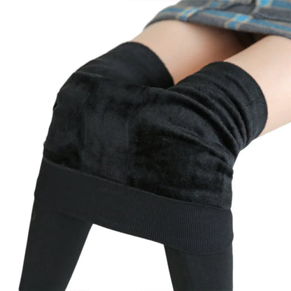 Winter Leggings For Women Warm Solid Color Velvet Leggins High Waist Leggings