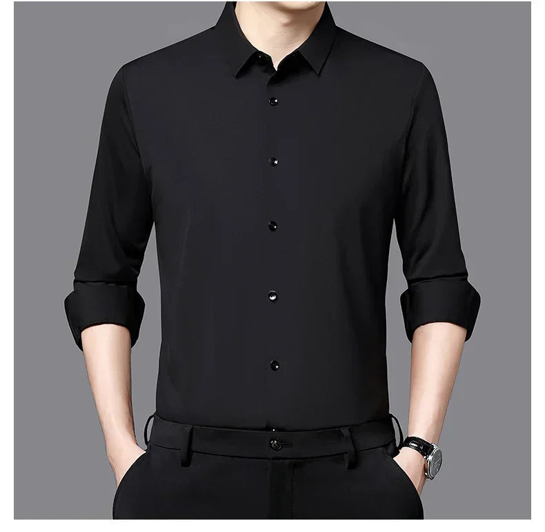 Men's Ultra-Stretch Slim-fit Shirt Business Long-Sleeve Shirt
