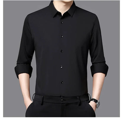 Men's Ultra-Stretch Slim-fit Shirt Business Long-Sleeve Shirt