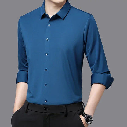 Men's Ultra-Stretch Slim-fit Shirt Business Long-Sleeve Shirt