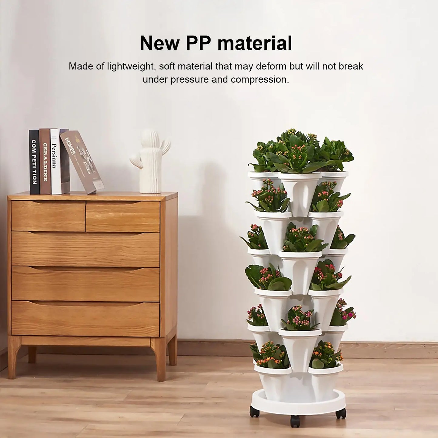 1 Tier Stackable Vertical Planter, Gardening Planting Pots for Indoor/Outdoor