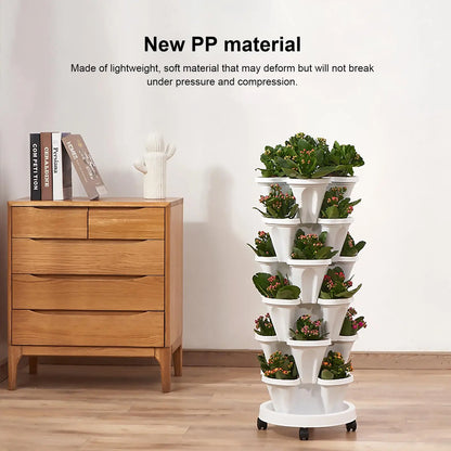 1 Tier Stackable Vertical Planter, Gardening Planting Pots for Indoor/Outdoor