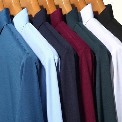 Men's Ultra-Stretch Slim-fit Shirt Business Long-Sleeve Shirt