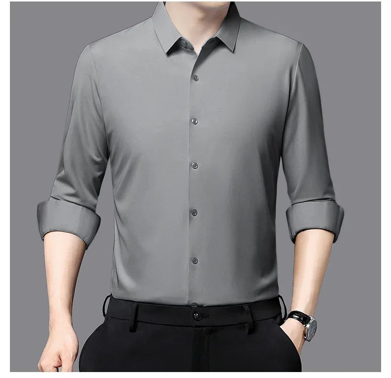Men's Ultra-Stretch Slim-fit Shirt Business Long-Sleeve Shirt