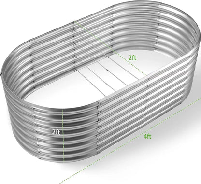 24" Tall Oval Galvanized Raised Garden Bed